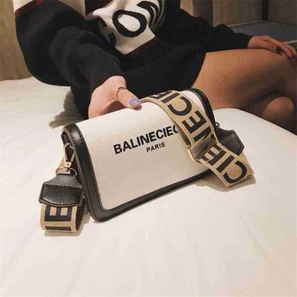 

2023 new luxury bags trend canvas letter printed small square belt