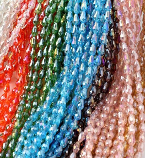 

6x8mm colorful ab teardrop crystal glass beads faceted for necklace bracelet earrings diy jewelry making1691728