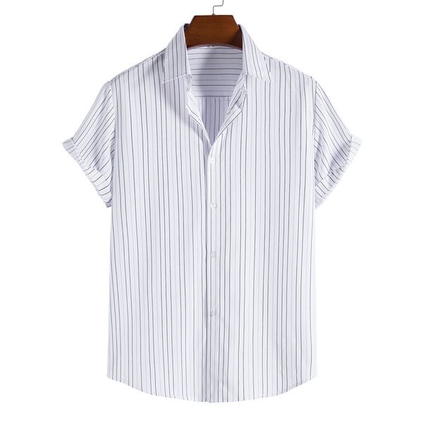 

designer shirt men designer blouses mens summer men's striped short-sleeved shirt trend casual loose simple everything fresh shirt for, White;black