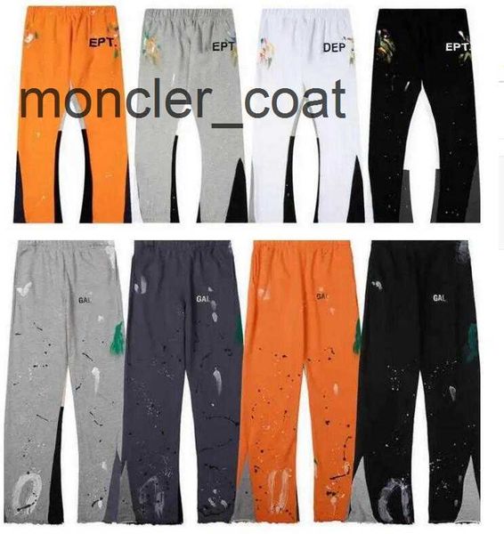 

fashion designer mens pants galleries sweatpants dept speckled letter print men's women's couple loose versatile casual pants stra, Black