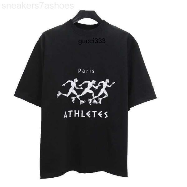 

oversized balencaigaly balencigaly t-shirt women's paris athletes men t clothing shirt letter sleeve embroidery cotton black big short, White;black