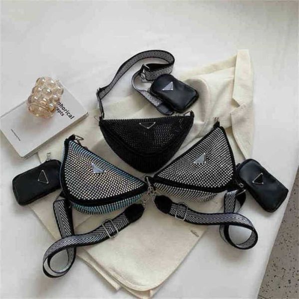 

designer luxury bags bright simple large rhinestone triangle