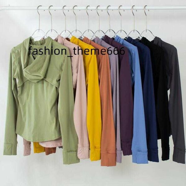 

yoga jackets wear hoodys define womens designers sports jacket coat double-sided sanding fitness cing hoodies long sleeve clothes two styles, Gray