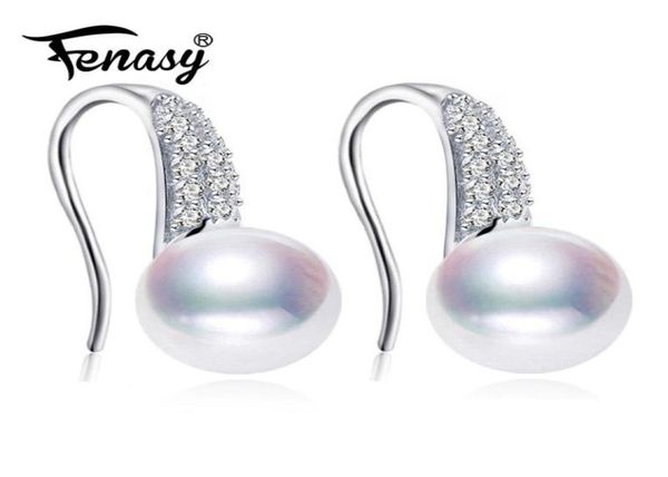 

natural pearl earrings 925 sterling silver stud for women jewelry romantic cubic zirconia cz4369308, Golden;silver