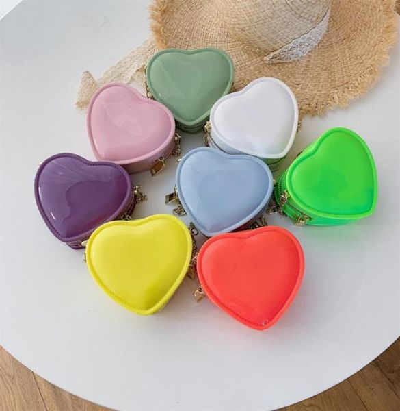 

new girls love heart handbags fashion peach jelly bag women pure color chain mini one shoulder bags valentine039s day messenger3930067, Black