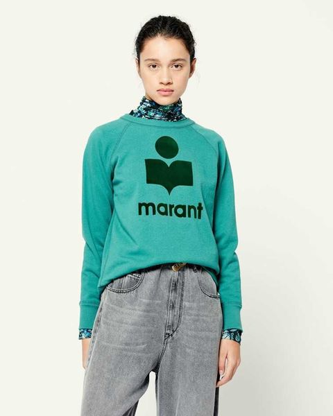 

isabel marant designer sweatshirt fashion hoodie classic letter-printed terry cotton sweater women neck off white 4 e1hv, Black