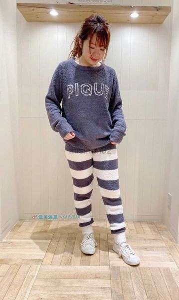 

women's sleep lounge japan winter thick warm sweater pajamas gp home wear pique night gown loungewear set hkd230727
