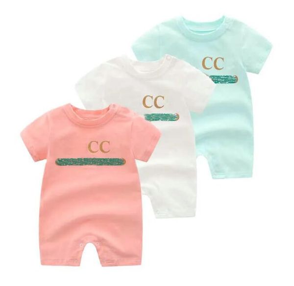 

baby rompers boy girl kids summer short-sleeved cotton clothes 1-2 years old newborn designer jumpsuits, Blue