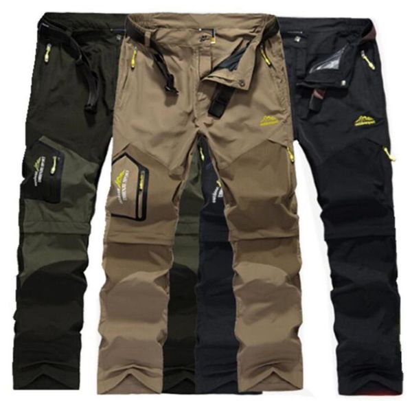 

5xl casual stretch pants men removable quick dry tactical short elastic breathable waterproof tourism trousers cargo thin pants6926658, Black
