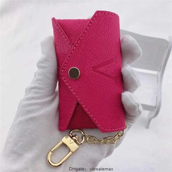 

womens men designer keychain fashion leather purse keyrings brand old flowers mini wallets coin credit card holder 8 colors no box, Silver
