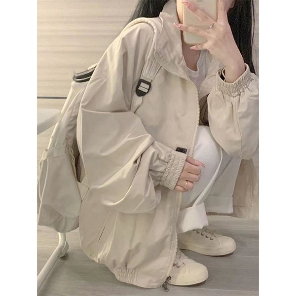 

womens jackets mexzt harajuku women oversized basic coats bf streetwear korean spring autumn loose casual all match outwear 230726, Black;brown