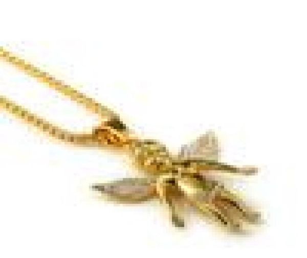

18k real gold plated men039s hip hop boy angel crystal wing pendant necklace 80cm long rock hiphop big necklace me2631944, Silver