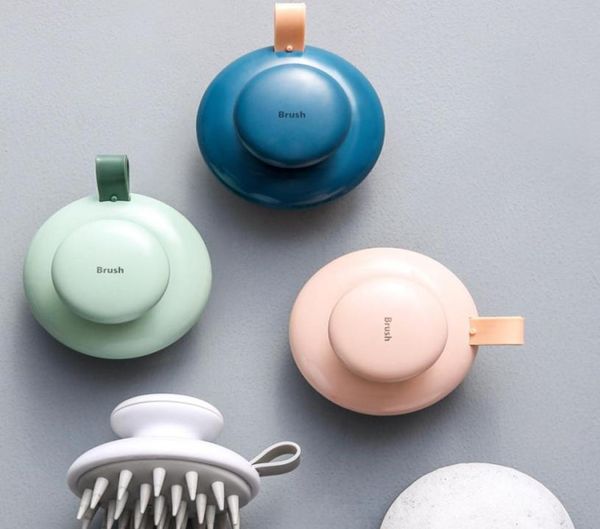

hair brushes silicone shampoo head scalp massage body washing comb bath spa shower 2209291079331, Silver