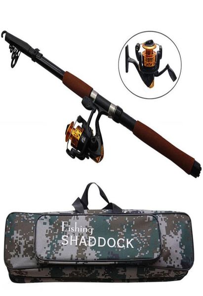 

24m fiberglass telescope baitcasting fishing rod and reel fly fishing casting spinning fishing rods and waterproof bag combo5942291