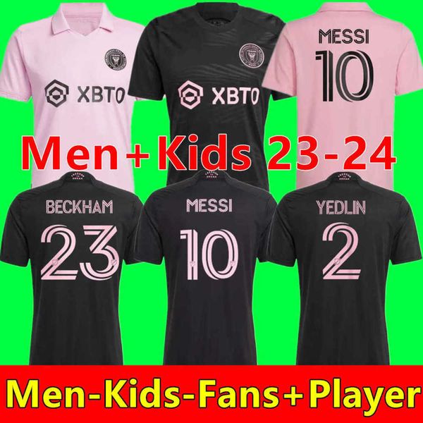 

inter miami soccer jerseys cf messis matuidi higuain campana yedlin beckham mls 23 24 football men and kids player fans version shirt kits c, White;black