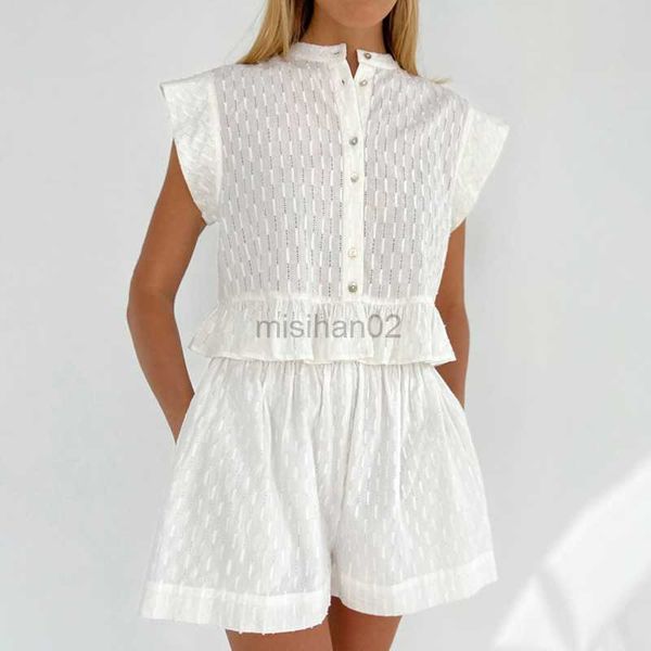 

women's sleep lounge nhkdsasa casual homewear tank set woman 2 pieces summer cotton shorts set elegant vacation suits with shorts 2023
