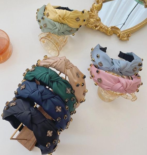 

new fashion women headband lace fresh rhinestone hairband love turban casual headdress hair accessories3244567, Silver