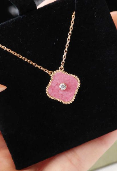 

fashion classic necklace jewelry 4 four leaf clover charm pink colour withdiamonds designer jewelry necklaces for women chirstmas thanksgivi, Silver