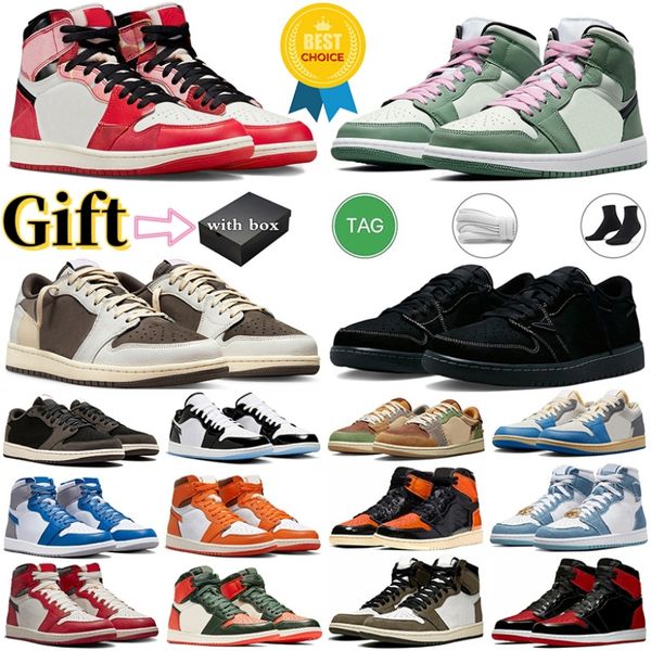 

with box jumpman 1 high basketball shoes 1s dutch green lost found reverse mocha black phantom black white panda voodoo men women sneakers o