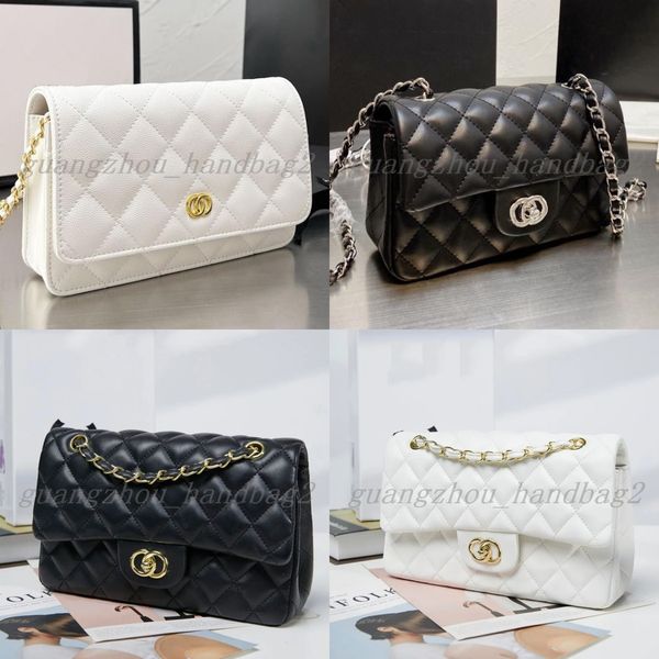 

designer women bags chain bag plaid flap shoulder handbag gold silver chain leather double letter solid color buckle square stripe lady bag
