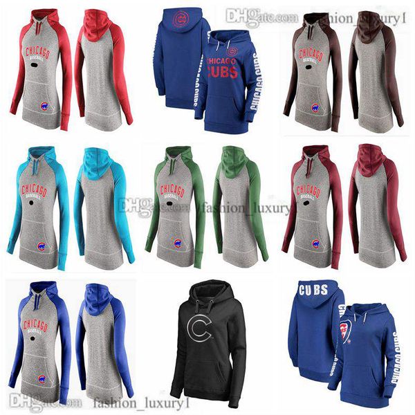 

woman chicago''cubs''baseball hoodie hoody sweatshirt sweater cotton pullover brand hoodies fashion sweatshirts loose lo, Black