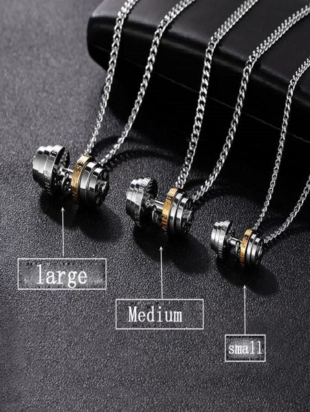 

barbell steel color stainless steel necklace mens couple pendants fitness sport man fitness accesories jewelry on the neck pride2720414, Silver
