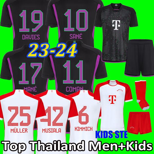 

23 24 musiala soccer jerseys sane 2023 2024 football shirt goretzka gnabry bayerns munich camisa de futebol men kids kits kimmich fans playe, Black;yellow