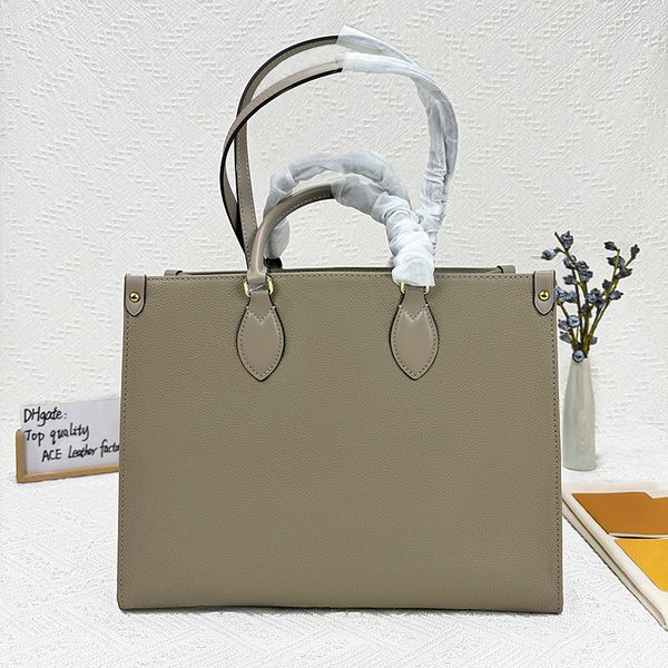 

designer shopping bag onthego geunine leather tote 35cm l45607