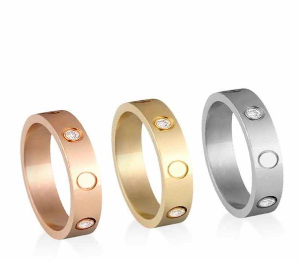 

not faded designer lover ring size 612 cz stone gold silver rose colors stainless steel women jewelry whole8073809