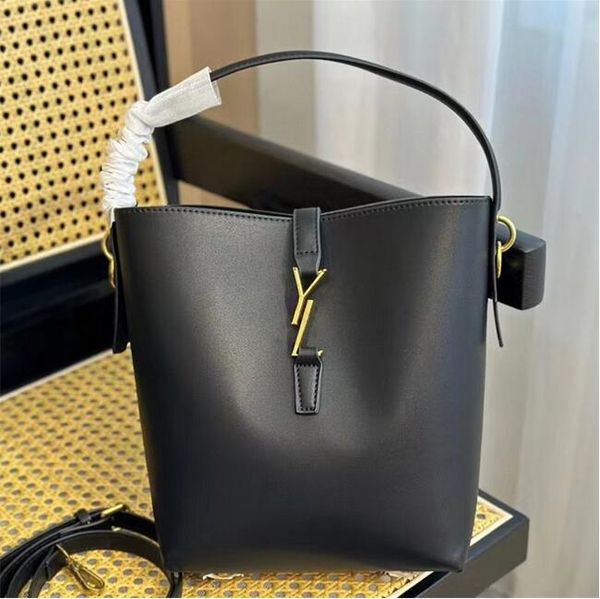 

new le 37 designer bag shiny leather bucket bag shoulder bags women bags crossbody tote 2-in-1 mini purse luxurys handbags