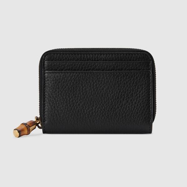 

tz cowhide bamboo accessories classic vintage leather wallet zipper closure card holder women purses fashion clutch bag leather classic doub, Red;black