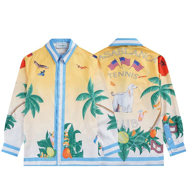 

mens casual shirts america tennis casablanca harajuku hawaiian style sport fitting men women blue 230726, White;black