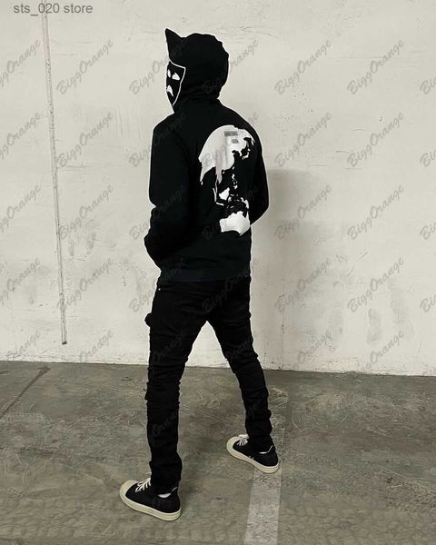 

women's hoodies sweatshirts y2k black street style zipper lettering six hoodie long sleeve spring men's and women's fashion b