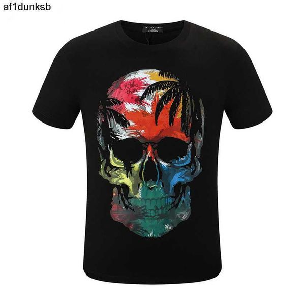 

printed philipps plein bear t shirt pp mens designer tshirts brand clothing men's rhinestone graphic t-shirt skull bling stone classica, White;black