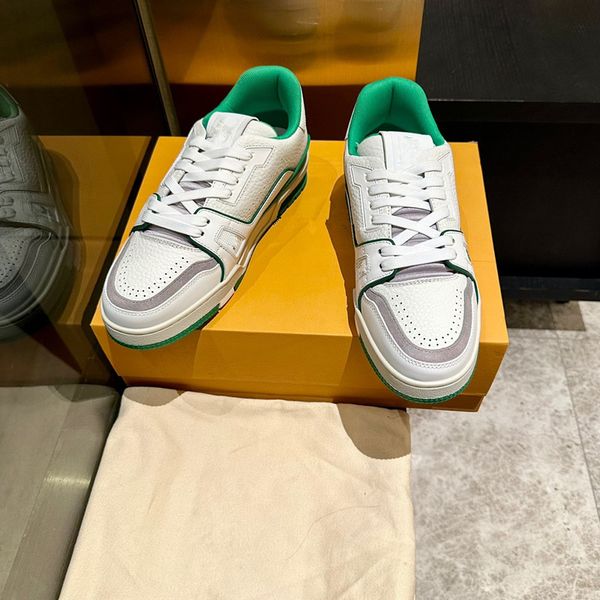 

designer flat sneaker virgil trainer casual shoes denim canvas leather white green red blue letter overlays fashion platform mens womens low, Black