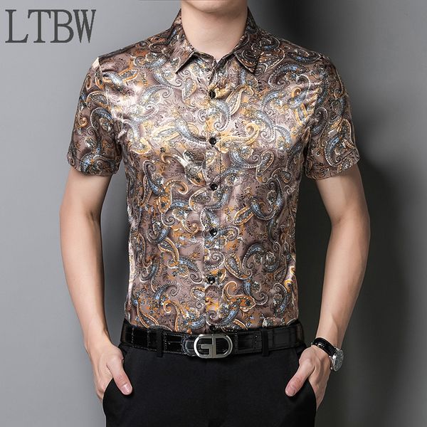 

mens casual shirts ltbw fast short sleeve plaid print shirt 230726, White;black