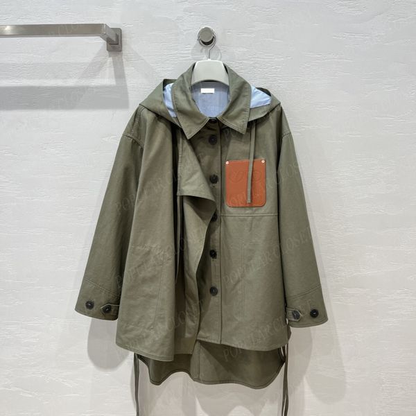 

luxury womens trench coat windproof parka casual jackets classic khaki overcoat hat detachable letter pattern autumn winter outwear sml, Tan;black