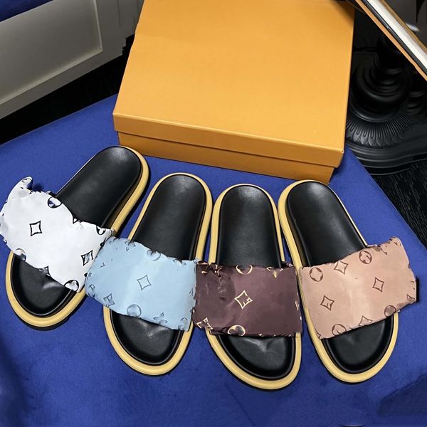 

designer pool pillow sandals couples slippers men women summer flat shoes fashion beach slippers slides adjustable strap 06, Black