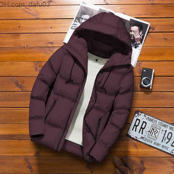 

men's down parkas men's down jacket winter padded mens hooded short jackets padded hood thickened korean style down jacket men&#03, Black