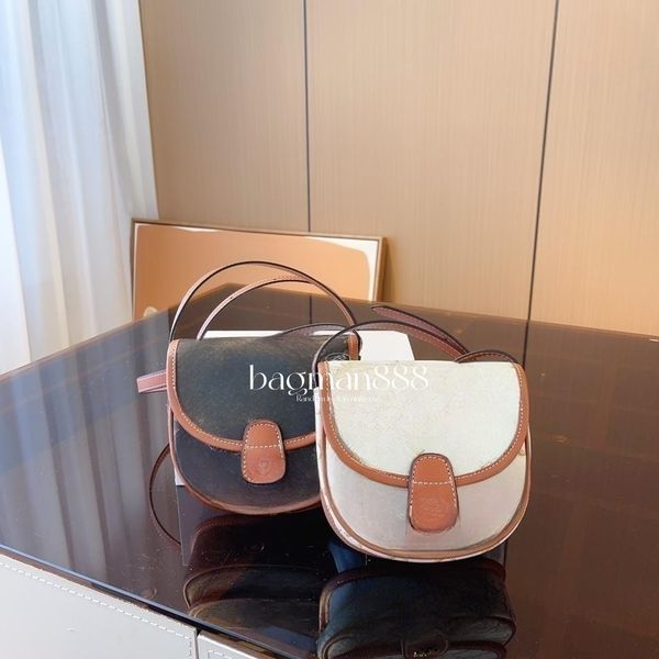 

luxury designer clutch handbag classic triomphe saddle bag fashion brand wallet vintage womens leather flap messenger half moon mini handbag