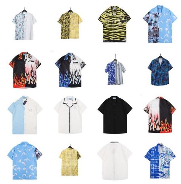 

2022ss famous brand designer shirt men039s summer new highgrade printed cotton short sleeve lapel tshirt largem3xl88e2277766, White;black