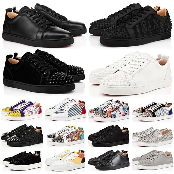 

designer red bottomes low loafers og sneakers big size 13 spikes rivets graffiti studed leather patry wedding platform vintage dress shoes 3
