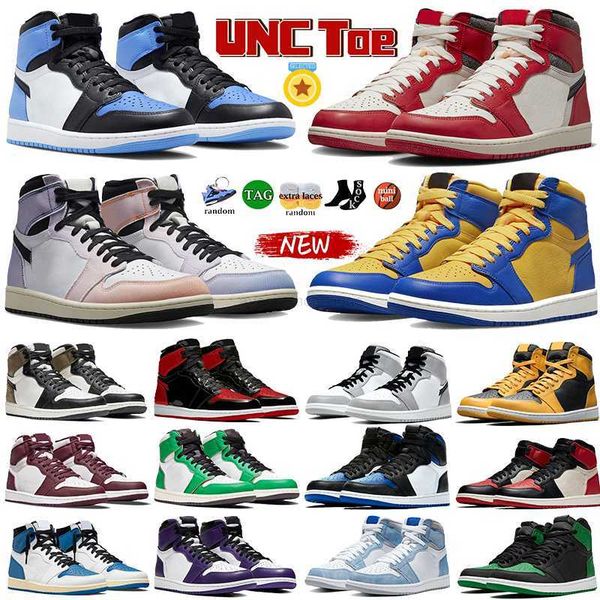 

mens 1 1s basketball shoes high og unc toe chicago lost and found skyline men sneakers reverse laney university blue washed black patent bre