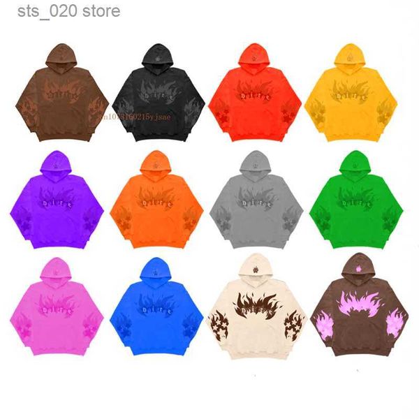 

women's hoodies sweatshirts pentagram bubble embroidery cotton hoodie men women vintage niche tide sweatshirt jacket campus flame desig, Black