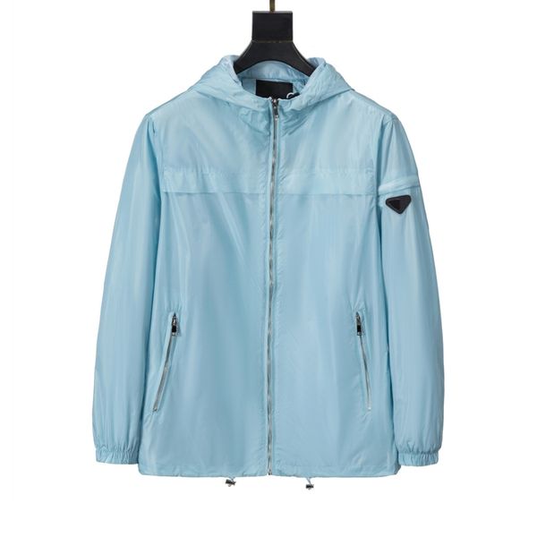 

men's designer jackets windbreaker outwear fashion lightweight hooded sky-blue streetwear jacket spring autumn outdoors sports windproo, Black;brown