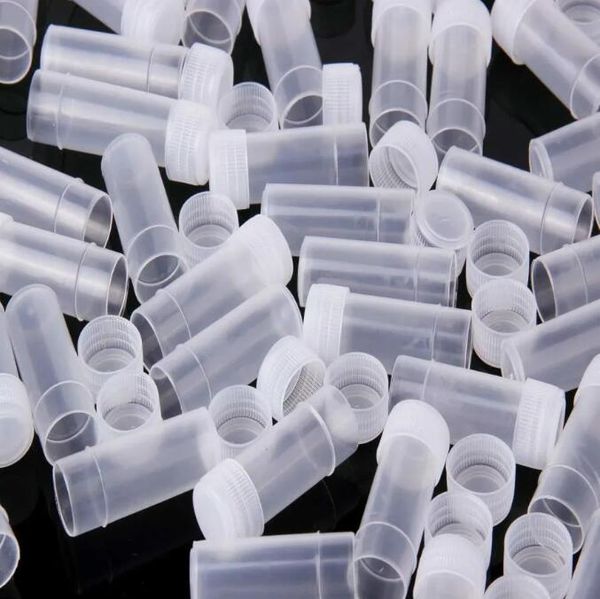 

5ml plastic sample bottles mini clear storage vials case pill capsule storage containers jars test tube pot for lid gsh