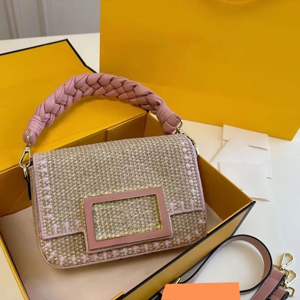 

designer bag shoulder bag 6a straw woven hand sewn small square bag wide tote bag beach bag travel crossbody bag straw bag