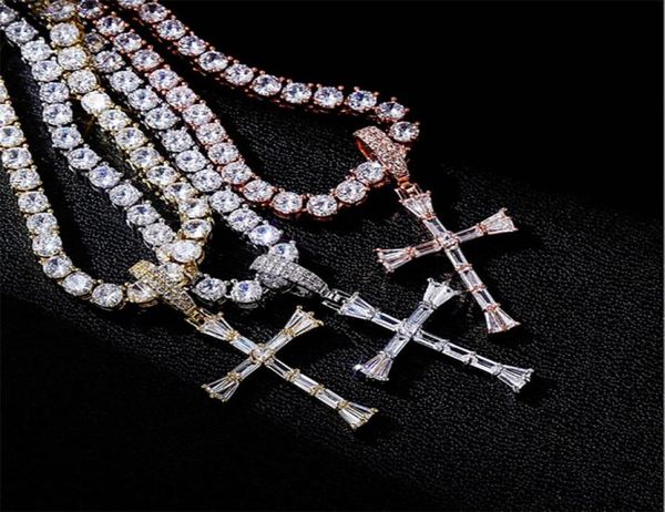 

mens vintage pendant necklace micro pave cubic zirconia with 18inch zirconia tennis chain hiphop jewelry7009323, Silver
