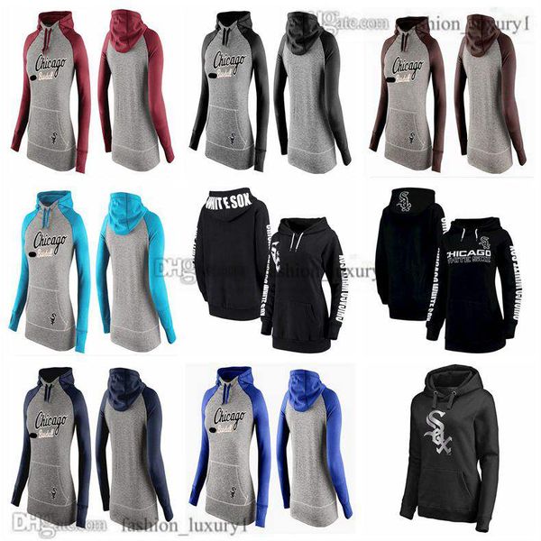 

woman chicago''white sox''baseball hoodie hoody sweatshirt sweater cotton pullover brand hoodies fashion sweatshirts loo, Black