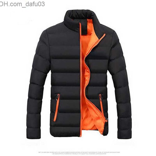 

men's down parkas mens down parkas thick men warm parka jackets winter casual mens outwear coats solid stand collar male windbreak cott, Black